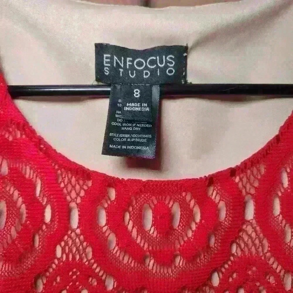 Enfocus Studio Woman's Red lace dress sz 8 - Picture 4 of 5